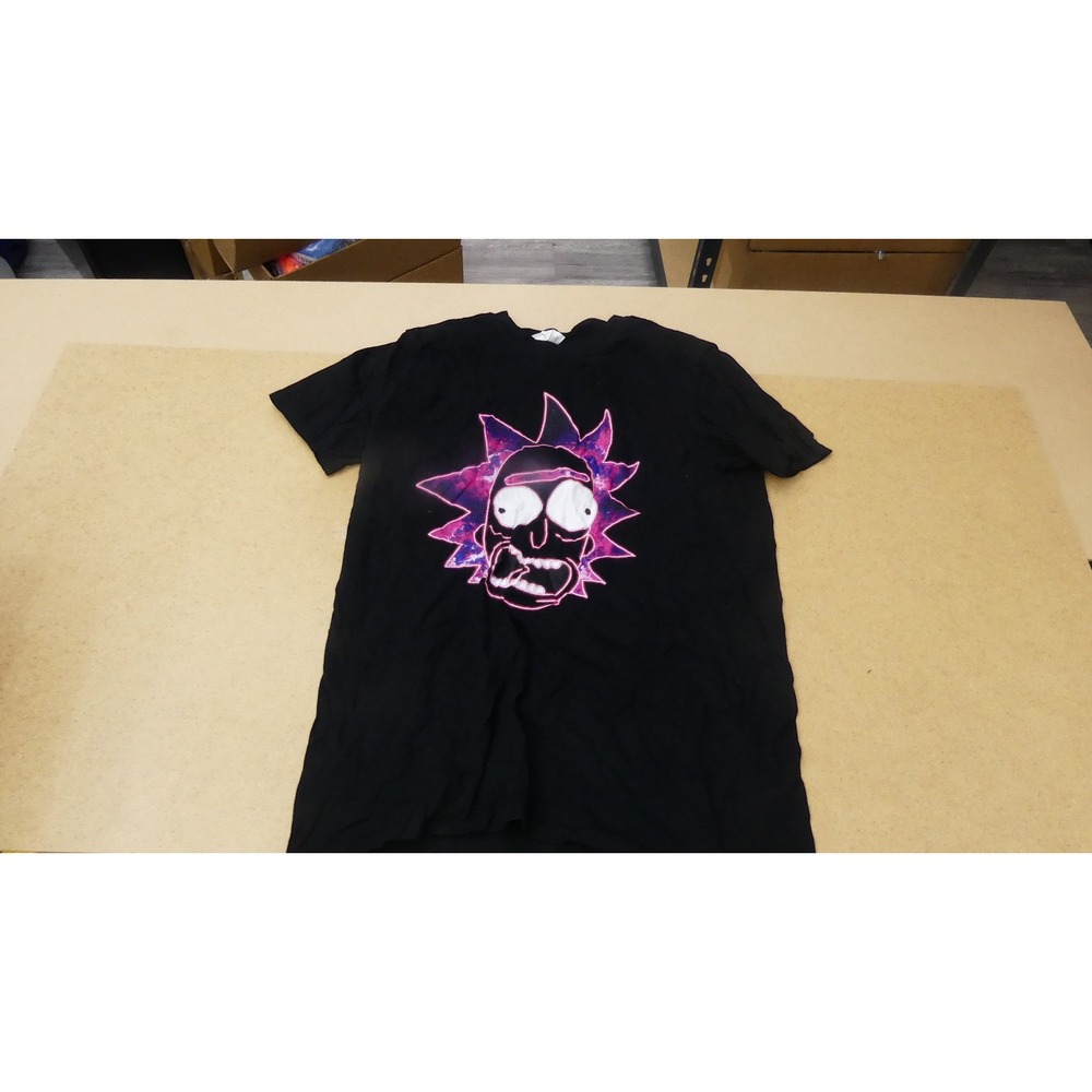 Gildan Rick and Morty T-Shirt Mens Medium Black Galaxy Rick Graphic Tee